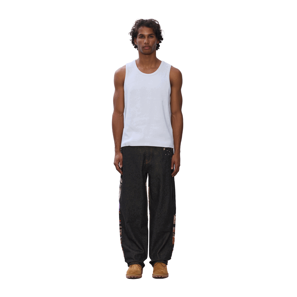 "sunset" black raw Denim