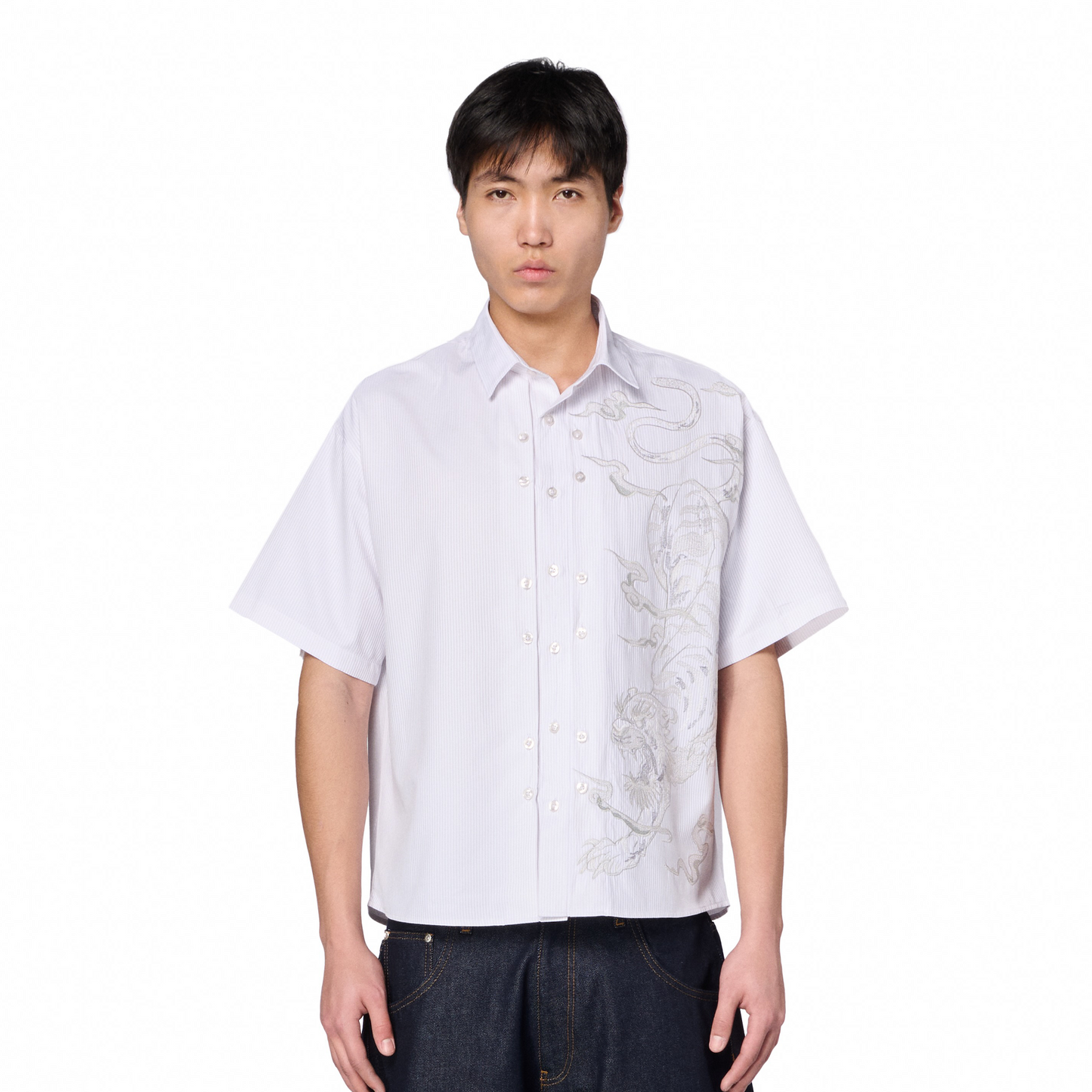 "yakuza" Shirt white striped