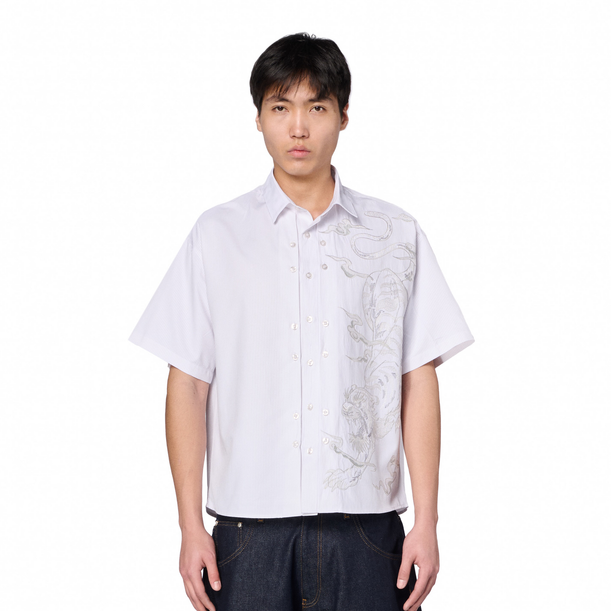 "yakuza" Shirt white striped