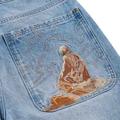 "yasmin v3" Jorts blue updated fit