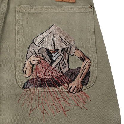 "lotus" Jorts green