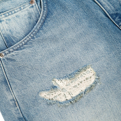 "lotus" Jorts blue