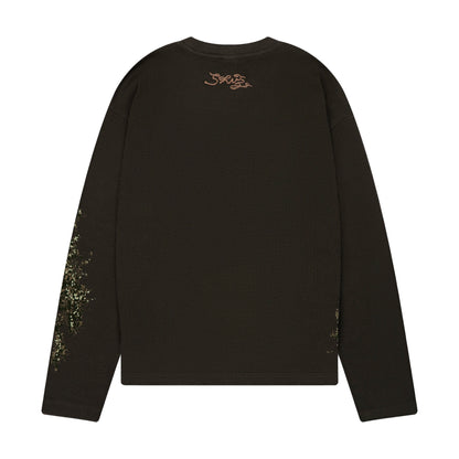 "NYC to RIO" waffle Longsleeve dark forest green