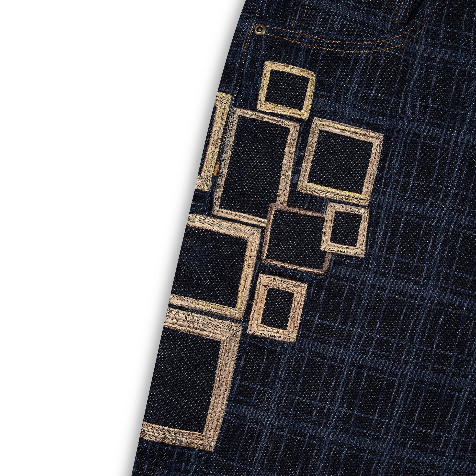 "gallery" laser printed Denim
