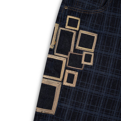 "gallery" laser printed Denim