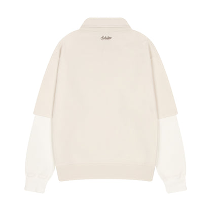 "gallery" layered Polo Sweatshirt creme
