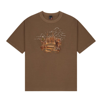 "aziza" waffle T Shirt brown