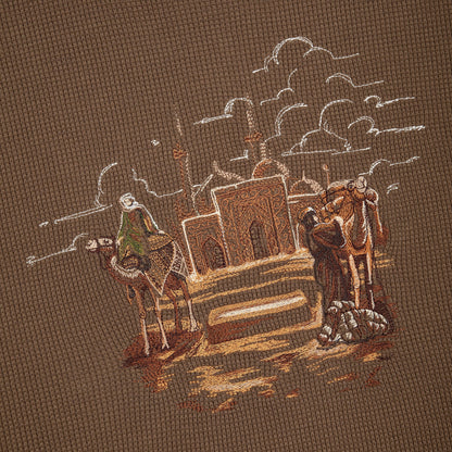"aziza" waffle T Shirt brown