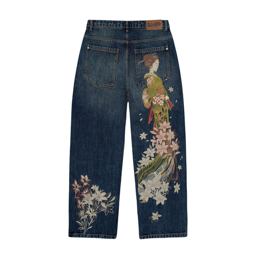 "yakuza" indigo washed Denim