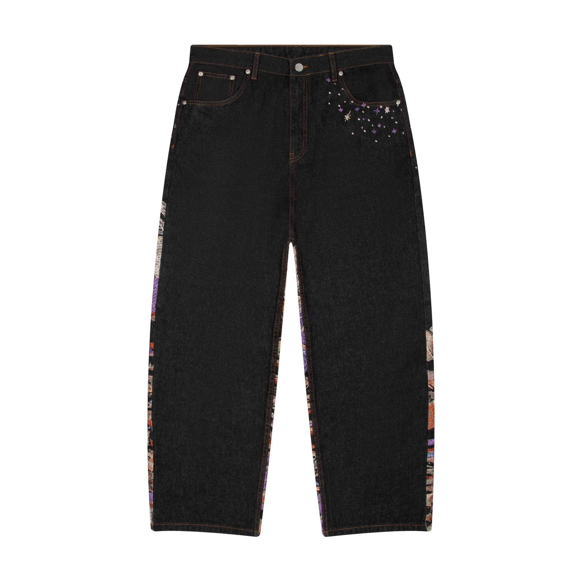 "sunset" black raw Denim
