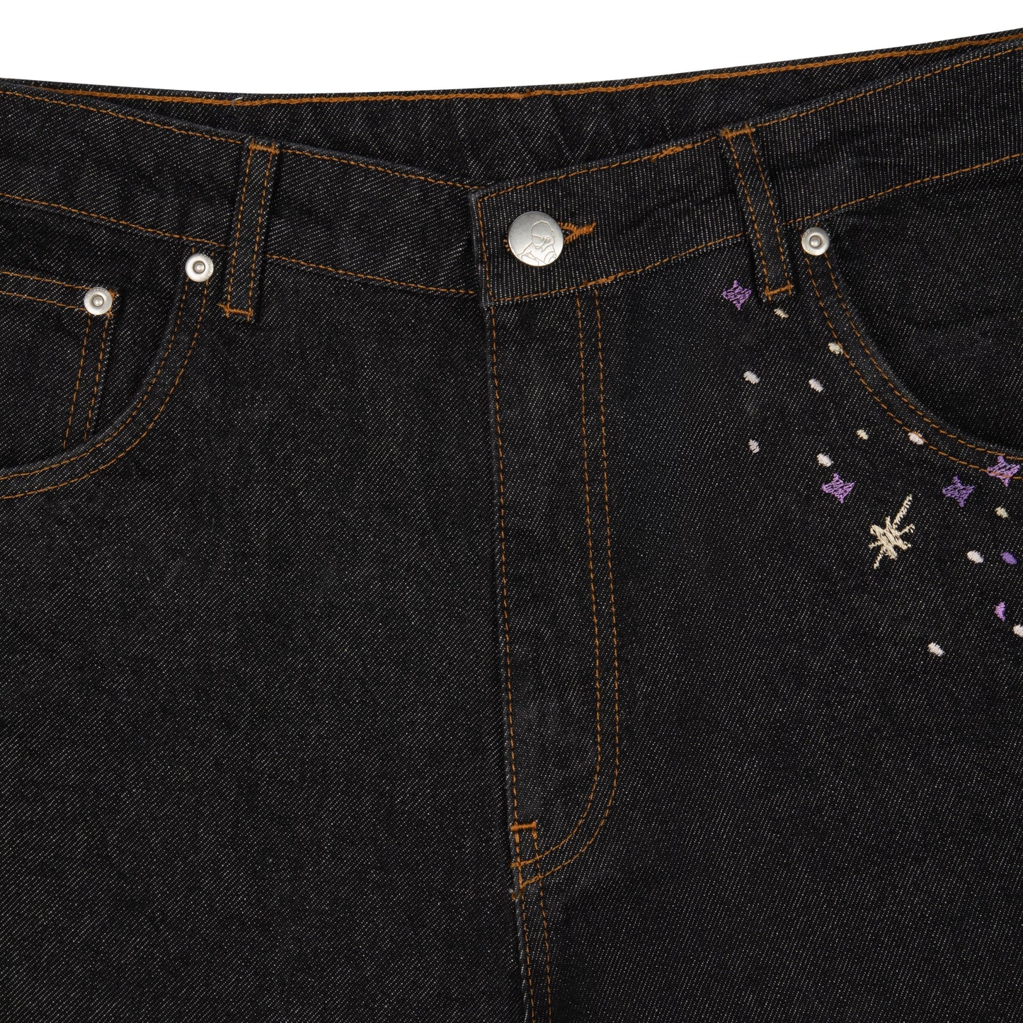 "sunset" black raw Denim