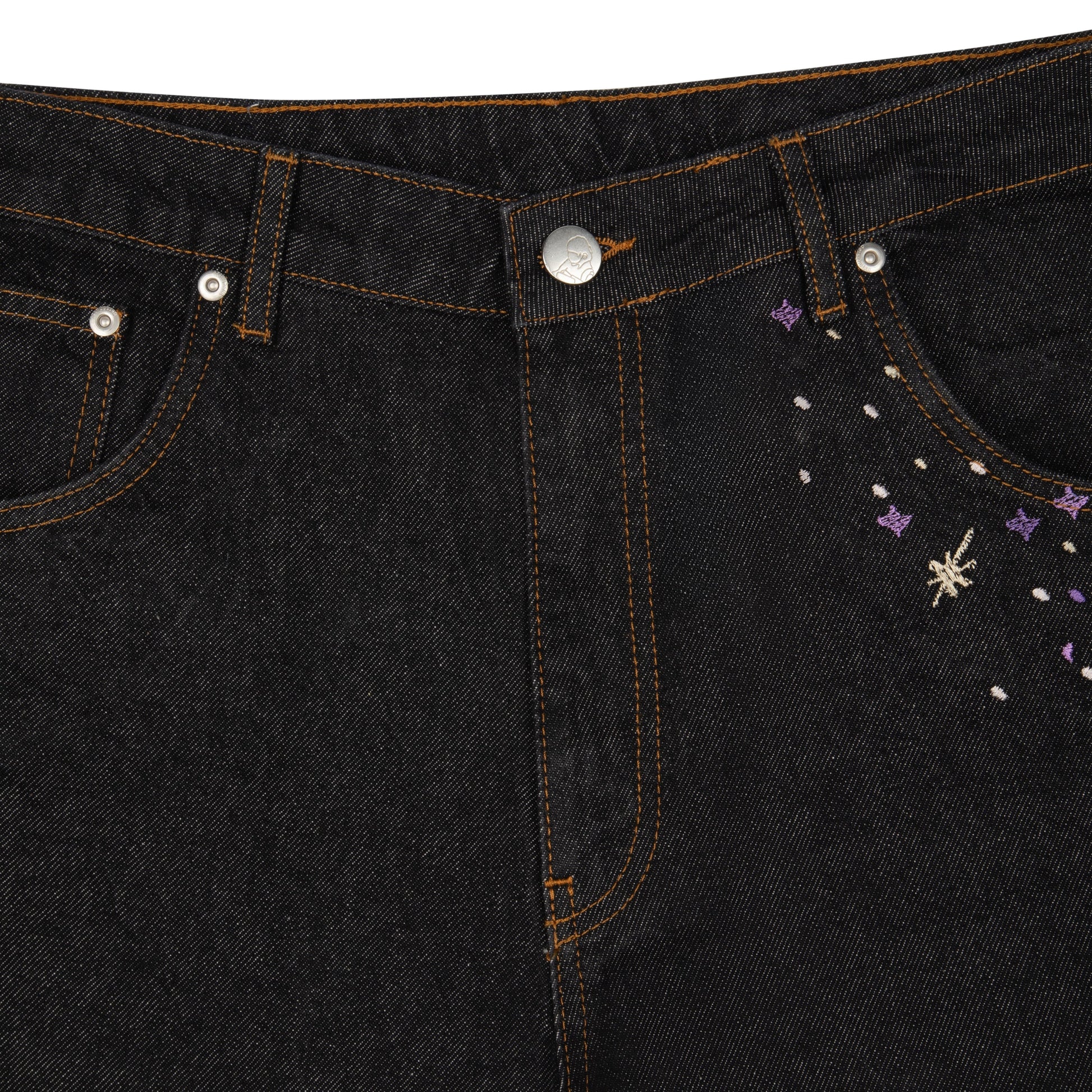 "sunset" black raw Denim
