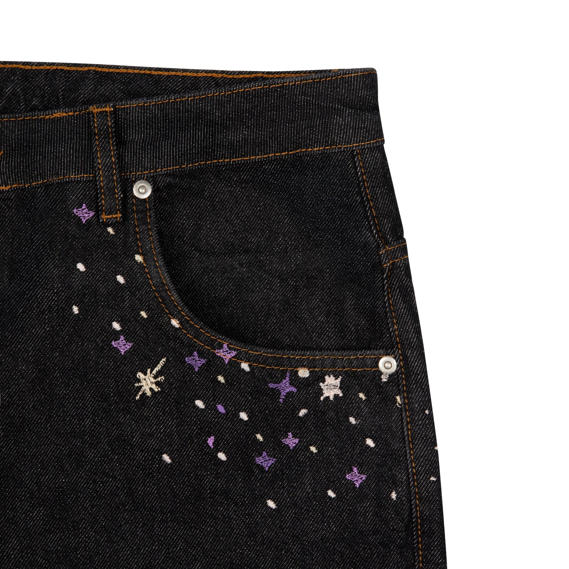 "sunset" black raw Denim
