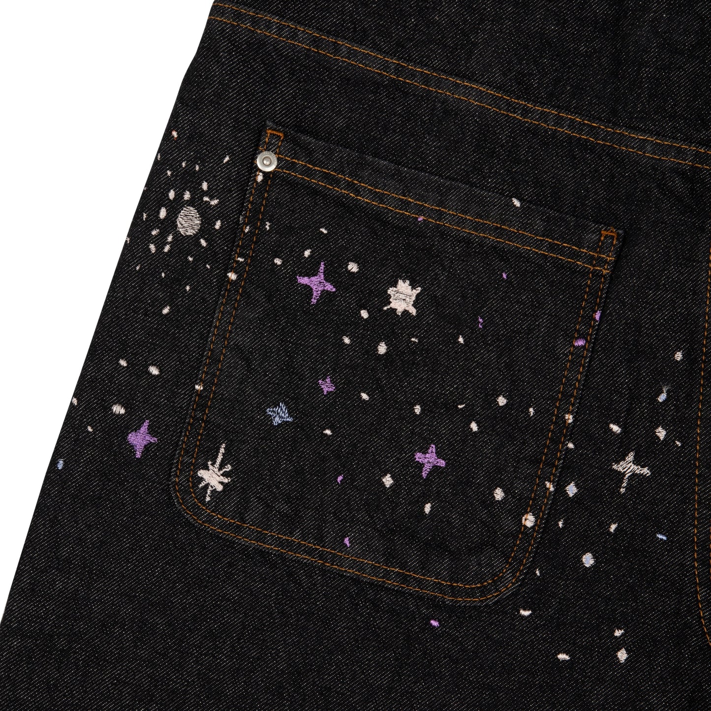 "sunset" black raw Denim