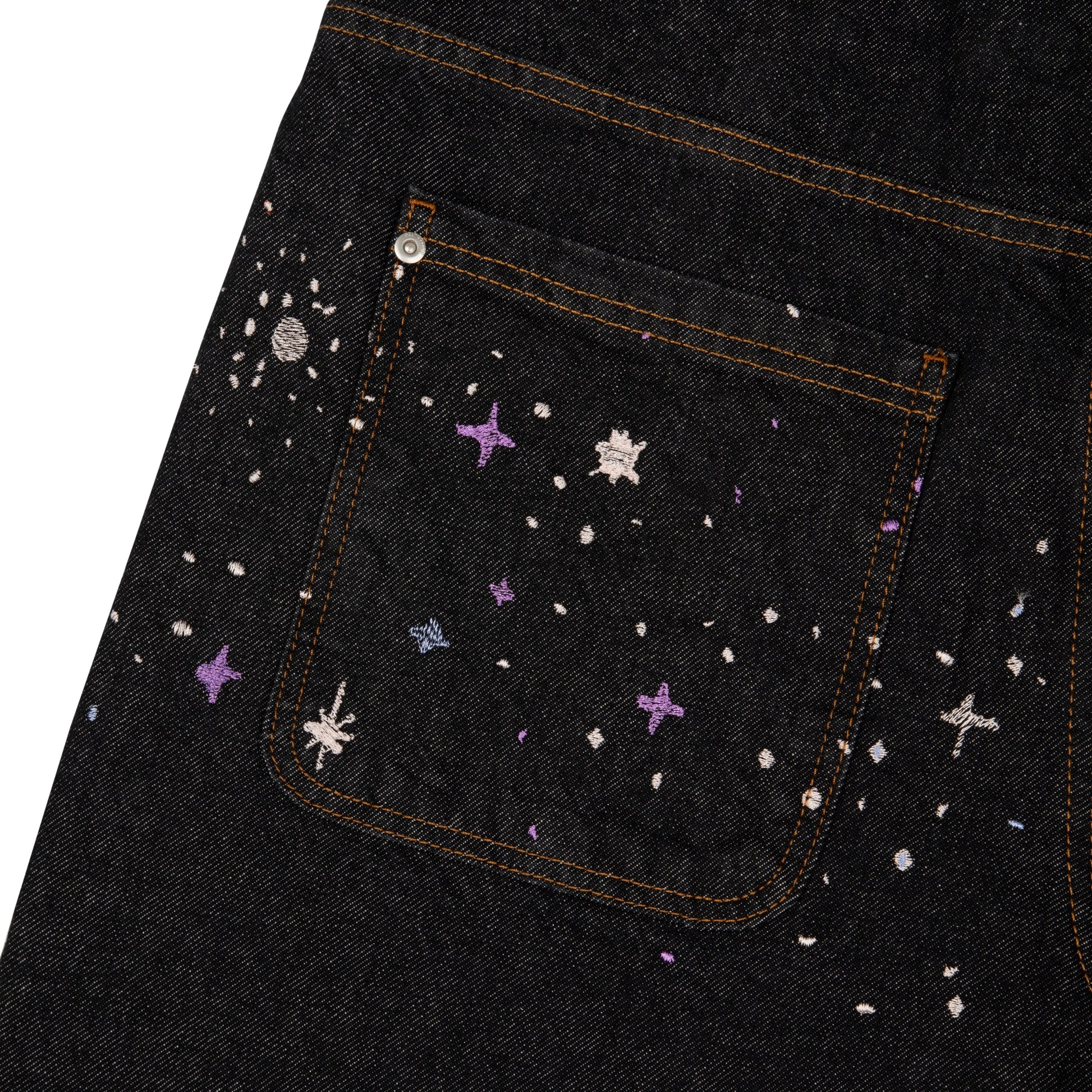"sunset" black raw Denim