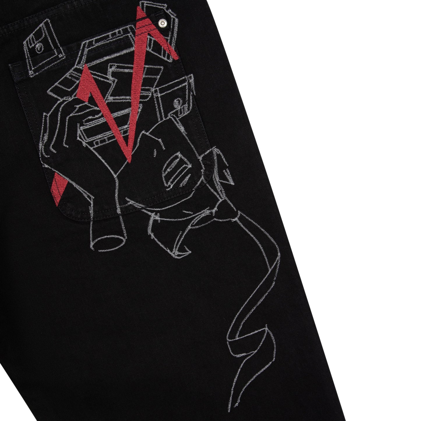 "wall street" black Denim