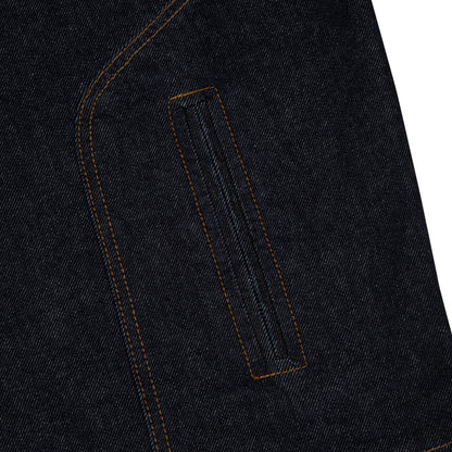 "hellboy" indigo raw denim Biker jacket