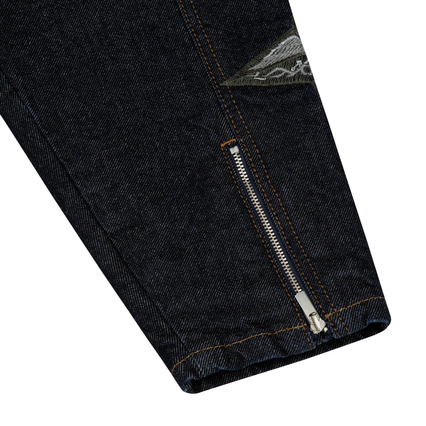 "hellboy" indigo raw denim Biker jacket