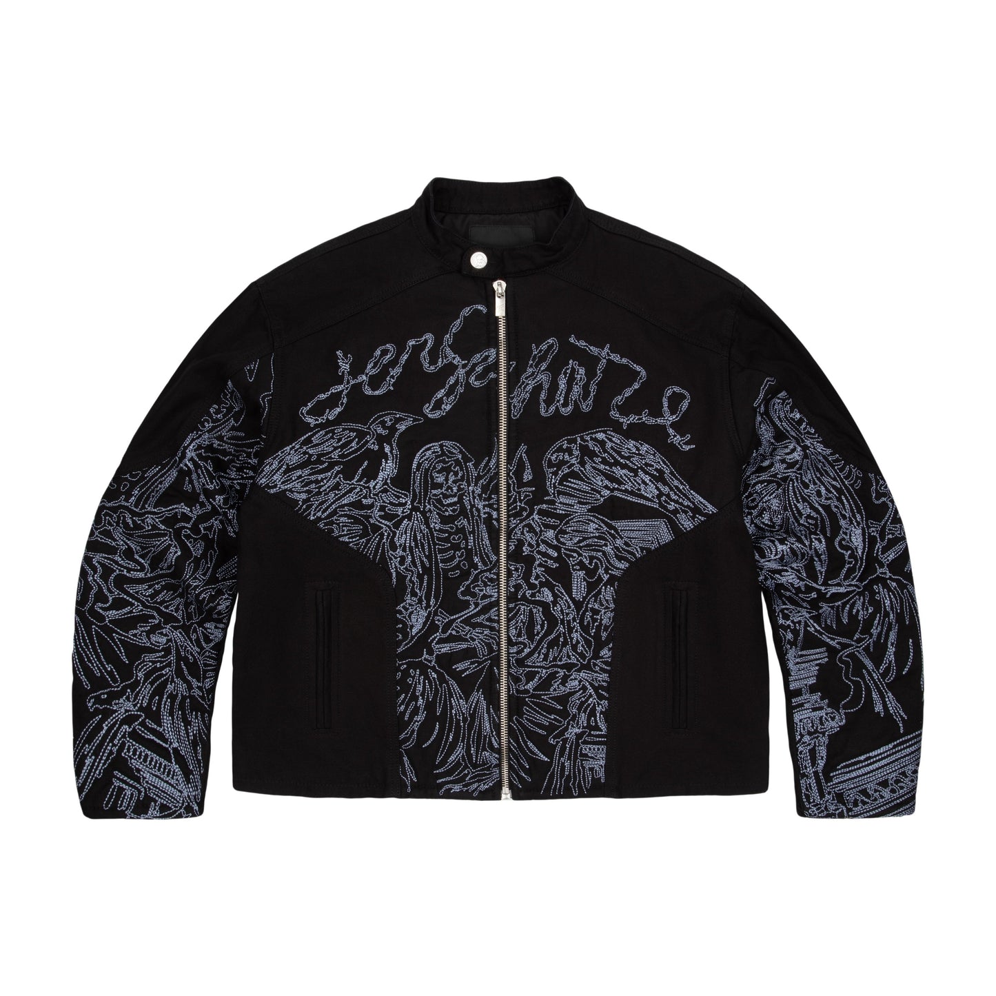 "hellboy" denim Biker jacket black