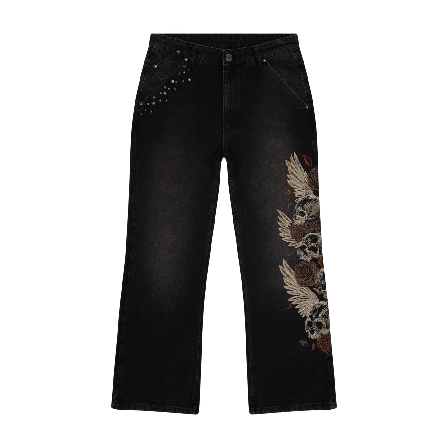 "hellboy" brown washed bootcut Denim