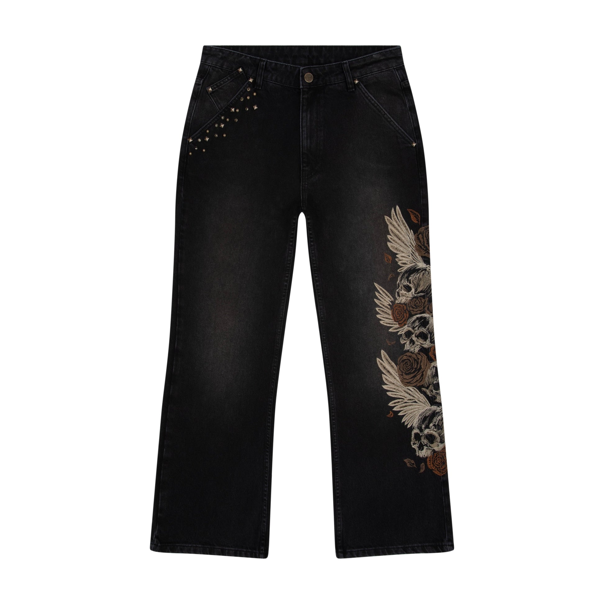 "hellboy" brown washed bootcut Denim