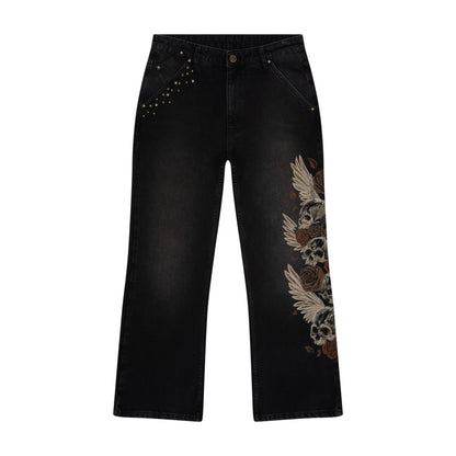"hellboy" brown washed bootcut Denim