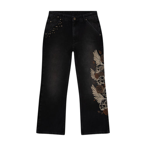 "hellboy" brown washed bootcut Denim