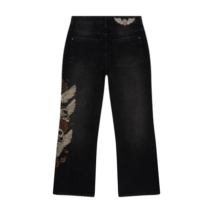 "hellboy" brown washed bootcut Denim