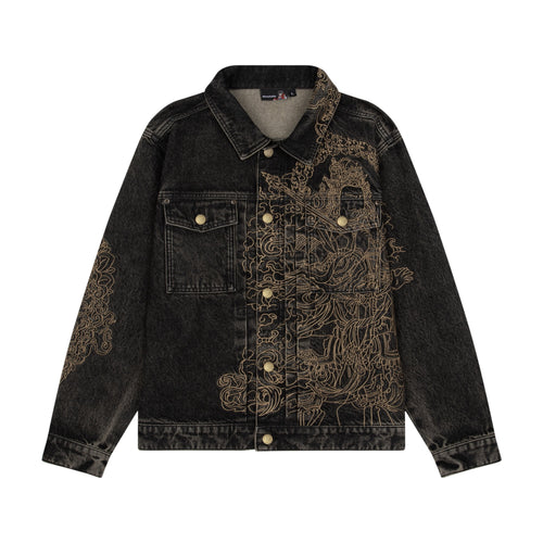 "lotus v2" denim Jacket black