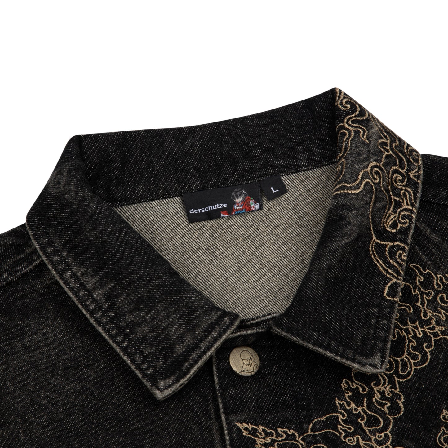 "lotus v2" denim Jacket black