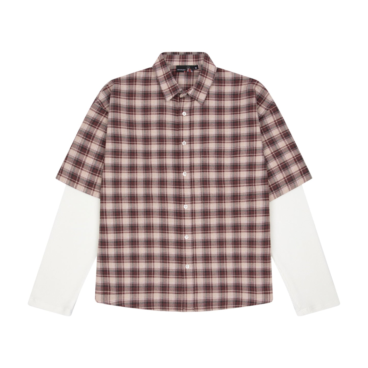 "lotus v2" layered Shirt plaid brown
