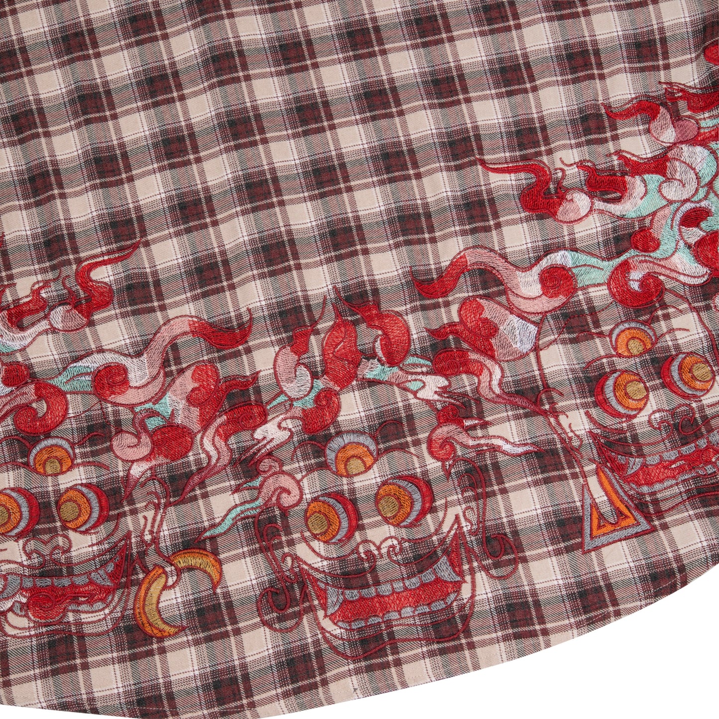 "lotus v2" layered Shirt plaid brown