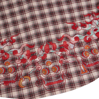 "lotus v2" layered Shirt plaid brown
