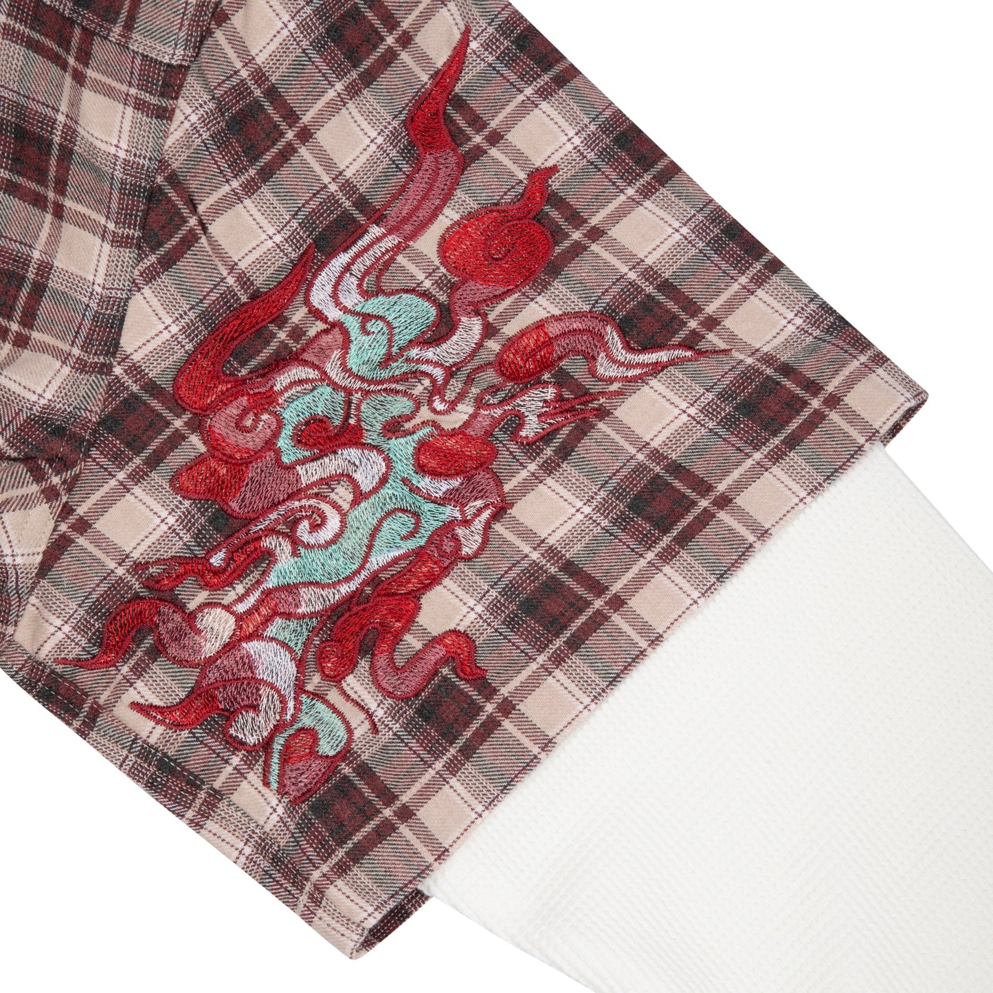 "lotus v2" layered Shirt plaid brown