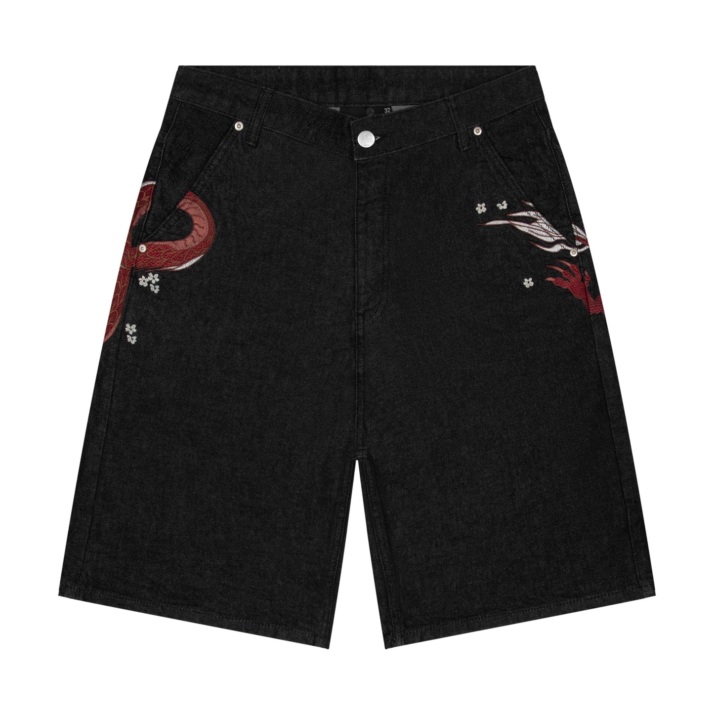 "yakuza" black raw Jorts
