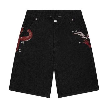 "yakuza" black raw Jorts