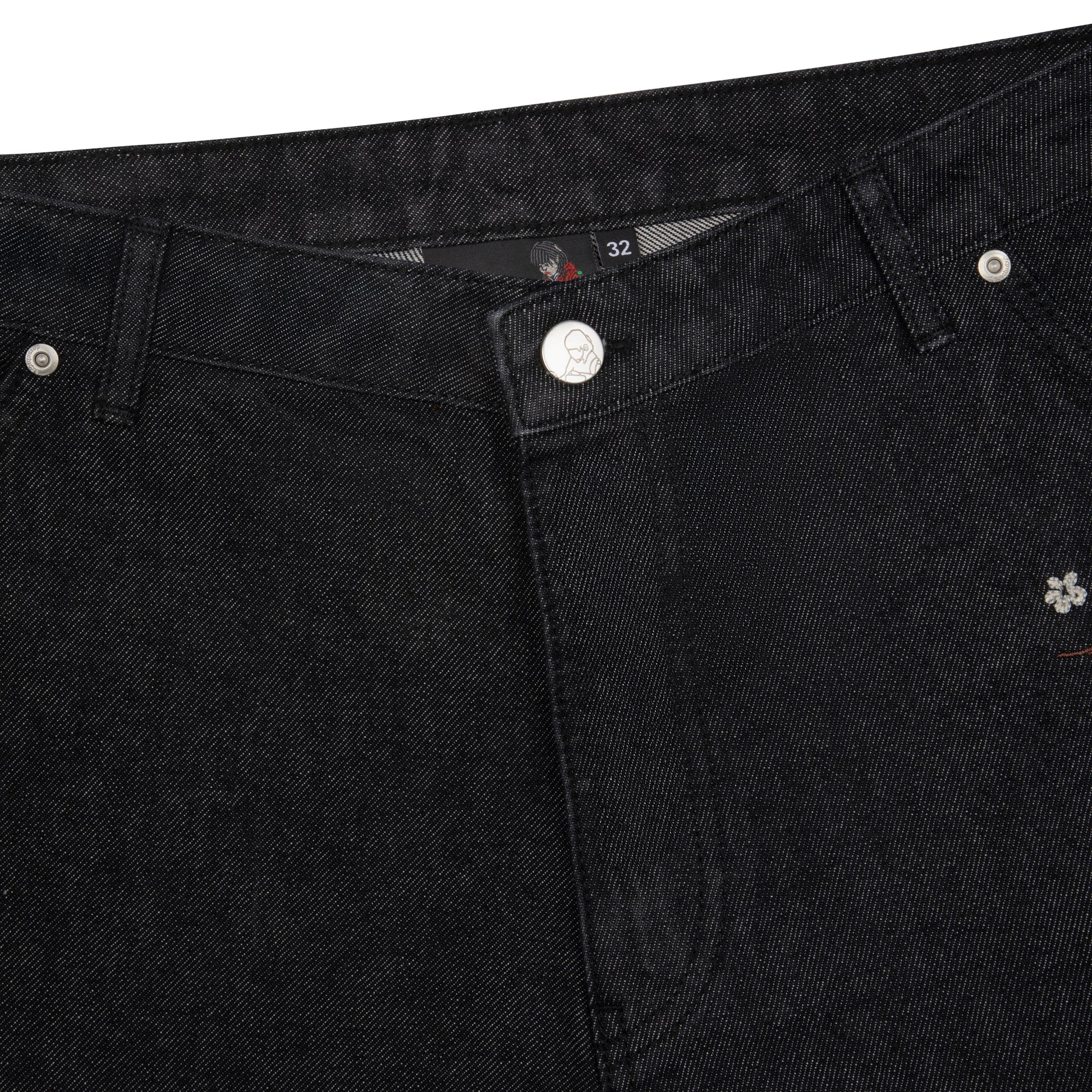 "yakuza" black raw Jorts