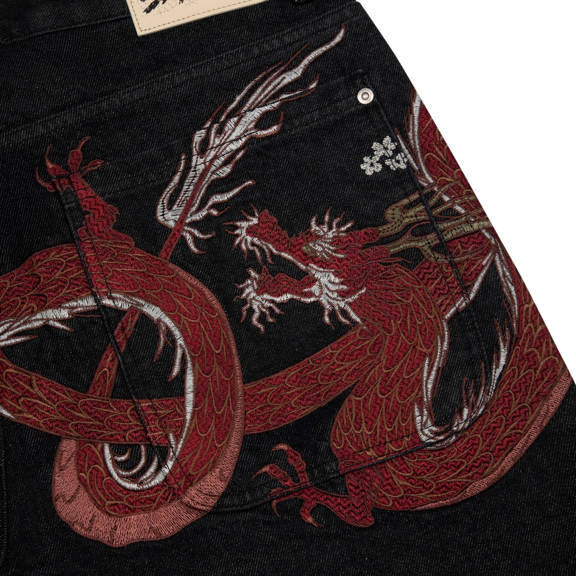 "yakuza" black raw Jorts