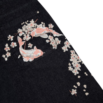 "yakuza" indigo raw Jorts 02