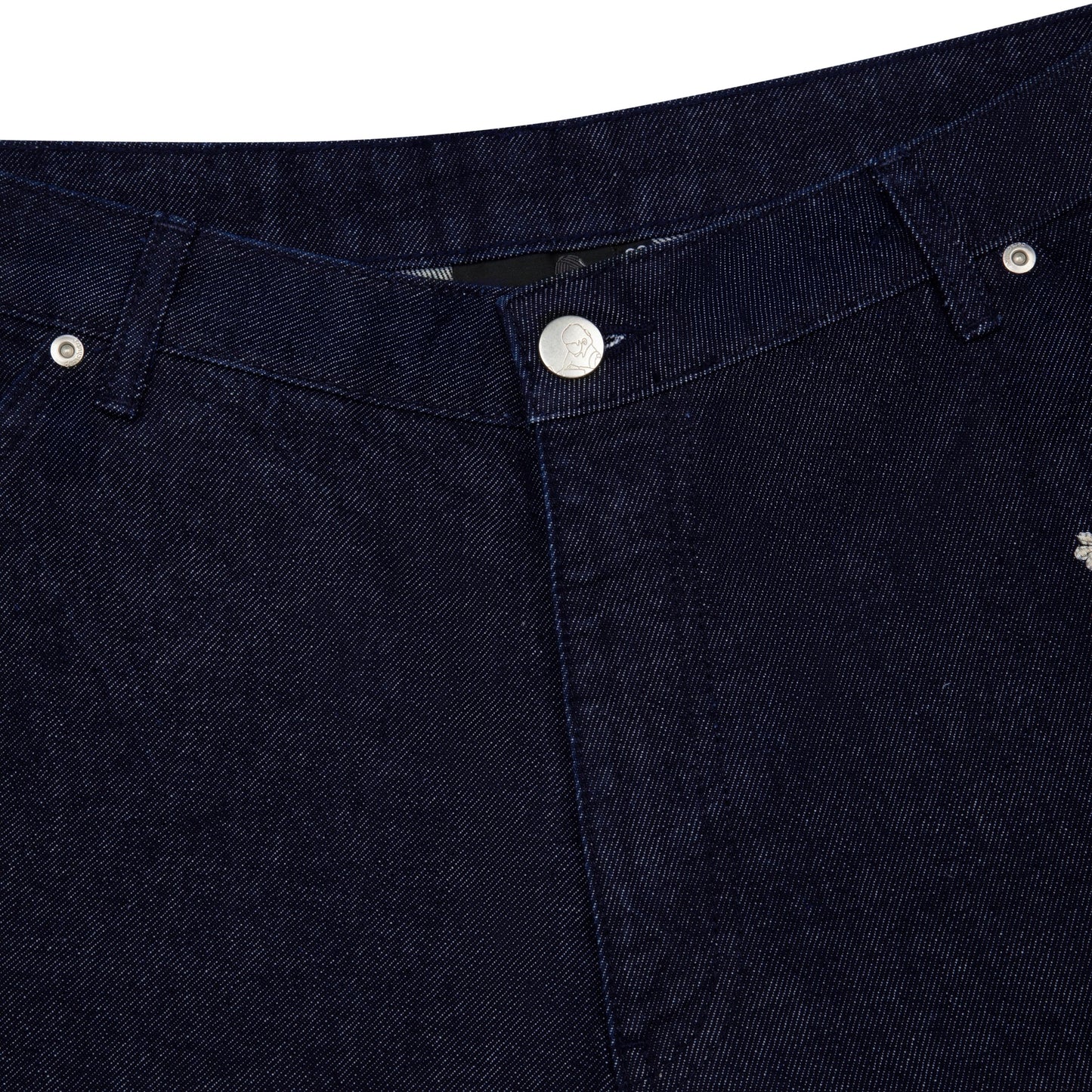 "yakuza" indigo raw Jorts 01