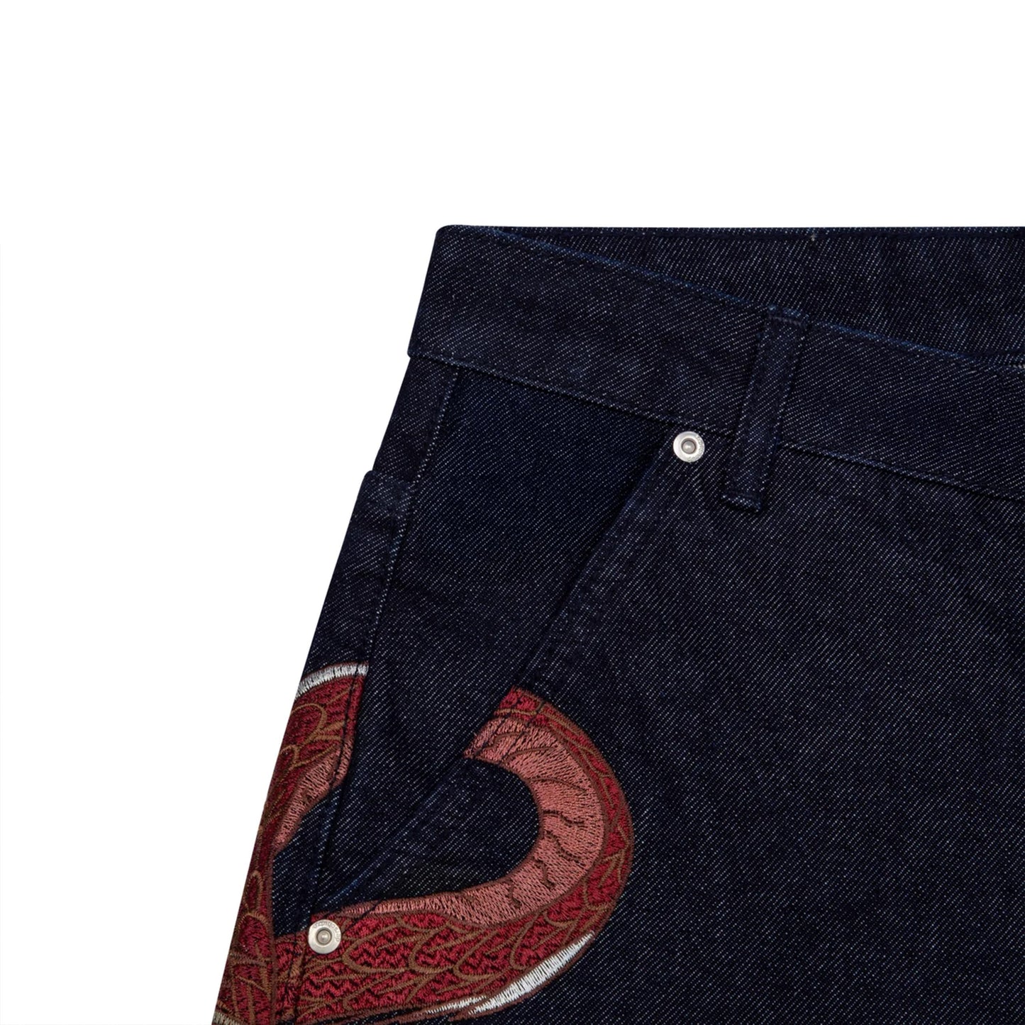 "yakuza" indigo raw Jorts 01
