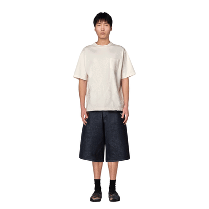 "yakuza" indigo raw Jorts 01