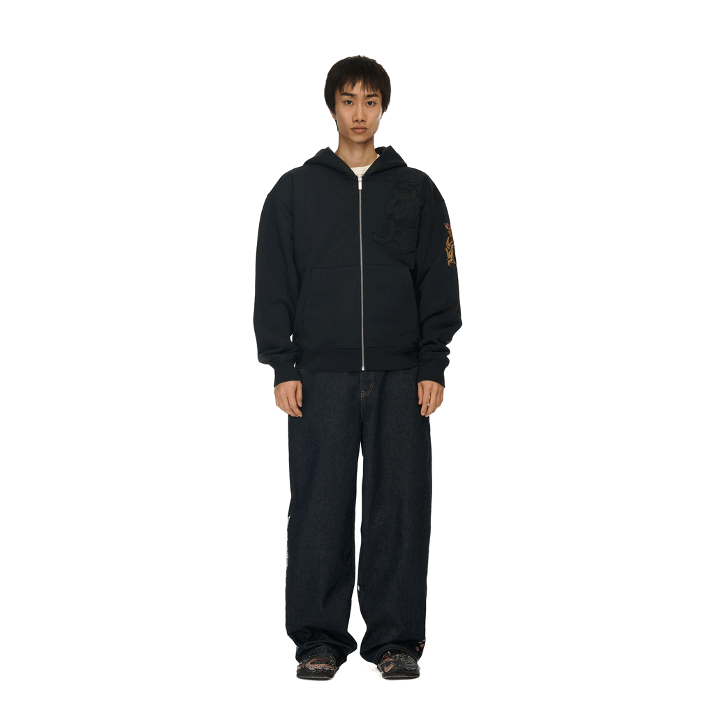 "yakuza v2" Zip Up dark grey