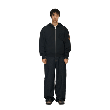 "yakuza v2" Zip Up dark grey