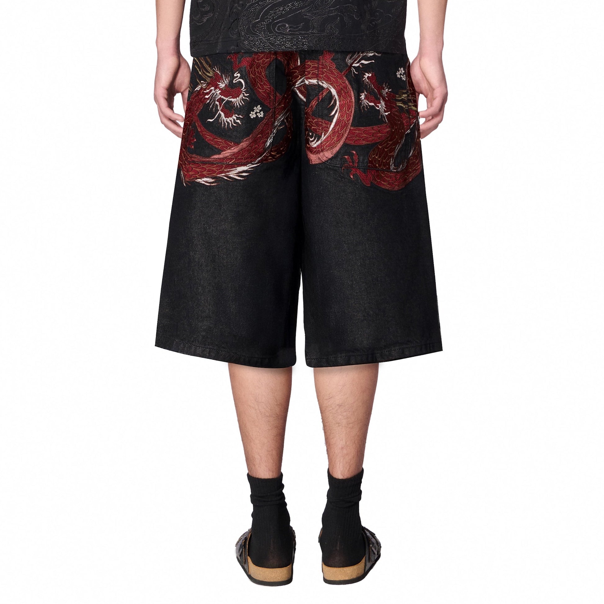 "yakuza" black raw Jorts