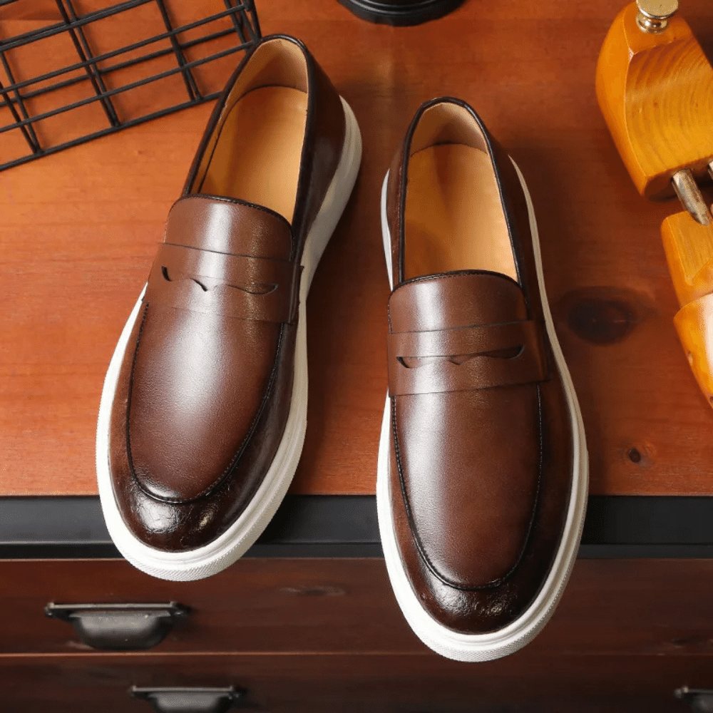 Leather Moccasin Slip-On for Men by Valerion