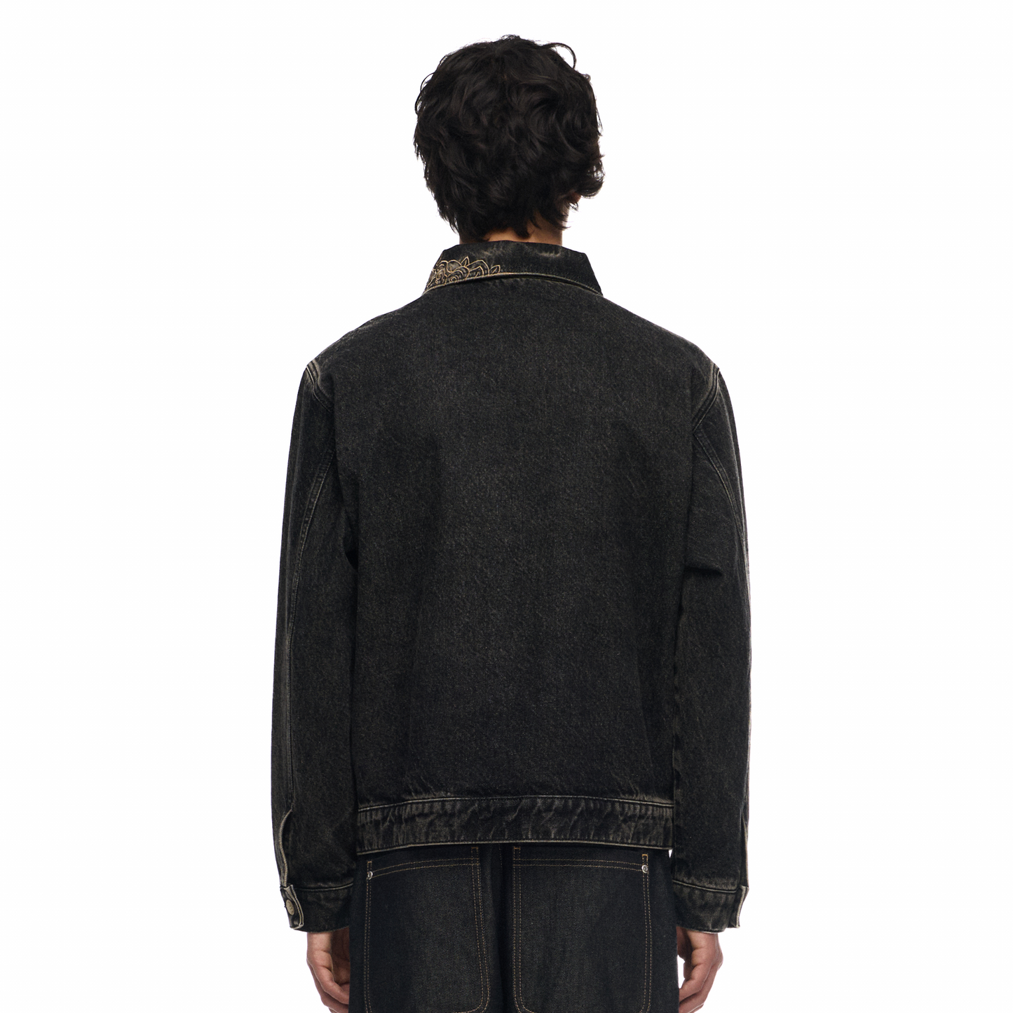 "lotus v2" denim Jacket black