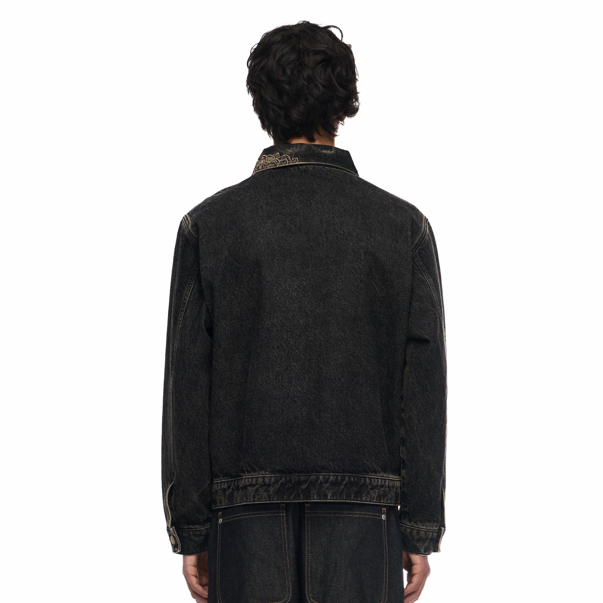 "lotus v2" denim Jacket black