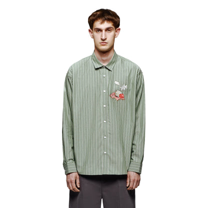 "garden of eden" green-white striped Shirt