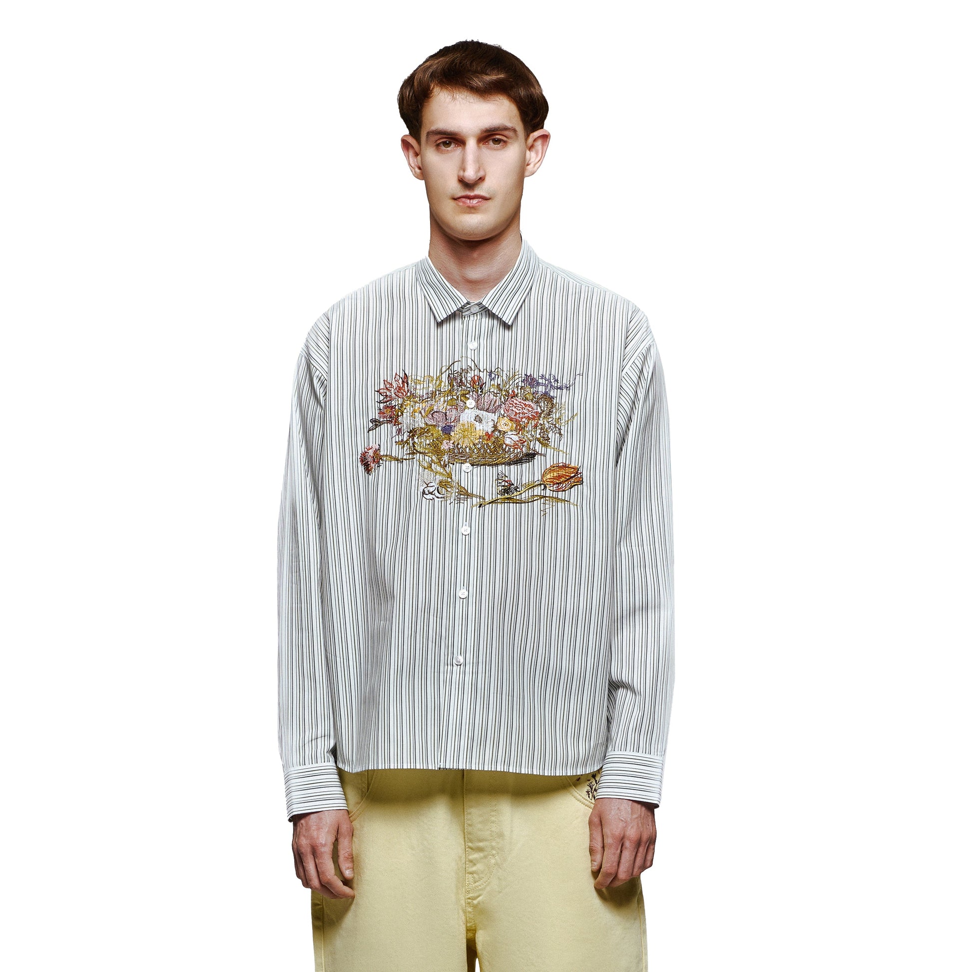 "garden of eden" white-green striped Shirt